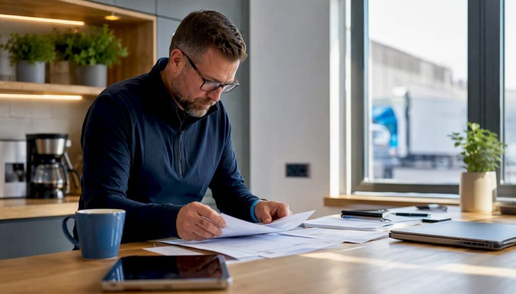 Logistics manager reviewing delivery schedules
