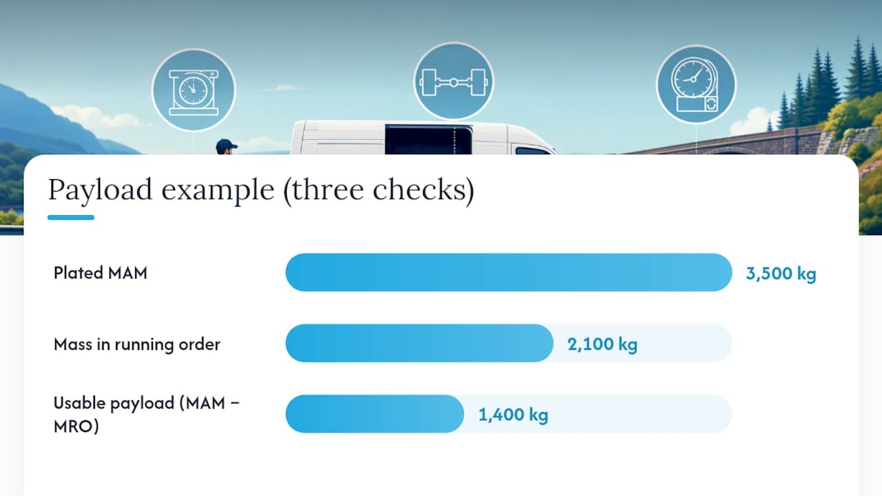 Three-step van payload compliance calculation