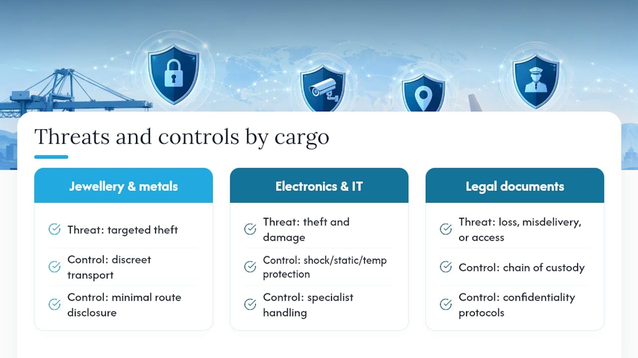 Risk controls for three high value goods categories